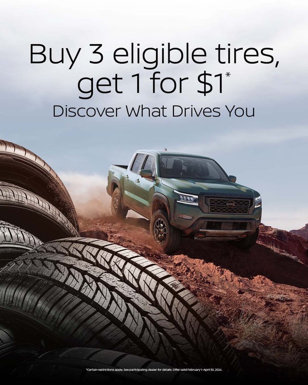Buy 3 Eligible Tires, Get 1 for $1*